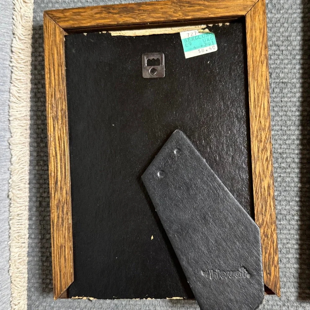 Vintage Intercraft Solid Oak 5x7 Picture Frame Ornate Carved Wood Brown Bohemian